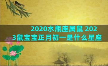 2020水瓶座属鼠 2023鼠宝宝正月初一是什么星座